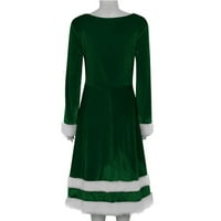 Női ruhák női jelmez Fancy Soft Mrs Santa Velvet Outfit női ruha karácsonyi női ruha Női alkalmi ruha zöld + L