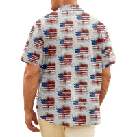 Július 4. Férfi Hawaii ing USA nemzeti zászló 3d ing gallér 3D nyomtatás kültéri Napi Rövid ujjú 3D nyomtatás ruházat