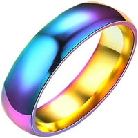 Eljegyzési Szerelem Gyűrűk Esküvői Zenekarok Divat Rainbow Dome Rozsdamentes Acél Ujj Gyűrű-Rainbow10