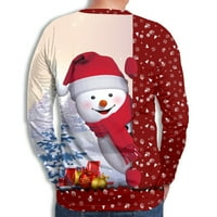 Guvpev férfi csúnya 3D nyomtatás Hosszú ujjú karácsonyi pulóver blúz karácsonyi jelmezek Mem-Red S