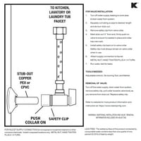 Keeney Mk-Lav1f Push Fit fürdőszoba csaptelepes telepítő készlet, egyenes