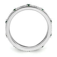 Ezüst Egymásra Rakható Kifejezések Smaragd Gyűrűt Hoztak Létre-Méret 6