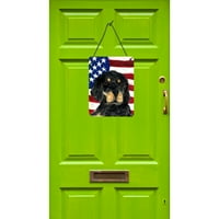 Carolines Treasures SS4042DS USA amerikai zászló Gordon szetter fal vagy ajtó függő nyomatok, 12x16, Többszínű