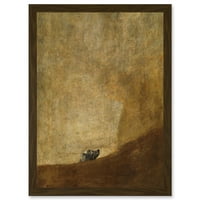 Francisco Goya A Kutya Reprodukció Festmény Artwork Keretes Wall Art Nyomtatás A4
