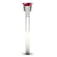 Imperial drágakő 10K fehér arany kerek vágott rubin ct tw gyémánt női gyűrű