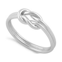 Ezüst Oxidált Platinával Bevont Reef Knot Női Gyűrű