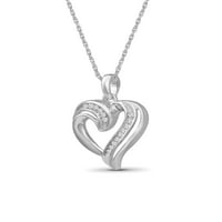 Jewelersclub sterling ezüst szív nyaklánc 0. karátfehér gyémántok