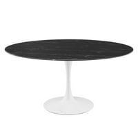 Lippa 60 mesterséges márvány étkezőasztal-EEI-5184-WHI-BLK