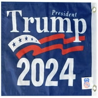 Elnök Trump kétoldalas 100D szőtt Poli Nylon 12 x18 hajó zászló Banner