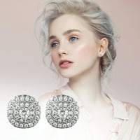 Baocc kiegészítők teljes gyémánt fülbevaló réz geometria Kinevezésnők fülbevaló fehér
