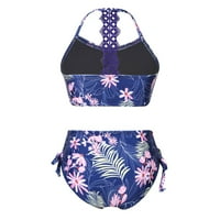 inhzoy Junior lány virágos fürdőruha termés felső mellény úszni rövidnadrág Bikini készletek