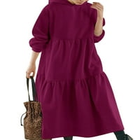 Sprifallbaby női plusz hosszú pulóverek ruha Hosszú ujjú Nagy Swing kapucnis ruha divat alkalmi laza ruha S-5XL