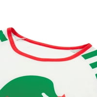 Családi Megfelelő Karácsonyi Pizsama Szett Hosszú Ujjú Csíkos Zöld Felsők + Hosszú Nadrág Hálóruha