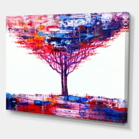 Absztrakt színes fa impresszionista egy fehér festmény vászon művészeti nyomtatása