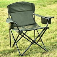 Hordozható összecsukható egyetlen szék acél kerettel és pohártartóval, könnyű kompakt kemping szék, Kemping összecsukható