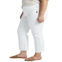 Ezüst Jeans Co. női plusz méretű legkeresettebb középnövekedés egyenes növényi nadrág derékméret 12-24