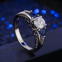 Ékszer Női gyűrűk szív alakú kék gyémánt gyűrű Női kék gyémánt gyémánt gyűrű divat ékszerek aranyos gyűrű divatos ékszer
