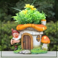 Aranyos gnóm gomba ház virágcserép Ültetővel
