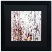 Védjegy Szépművészet Téli fák vászon művészete: Lisa Powell Braun, fekete matt, fekete keret