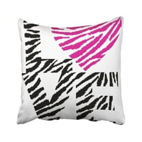 Rózsaszín zebra Retro stílusú szöveg Design szerelem szív állati minta szó 1970-es 1960-as évek párnahuzat