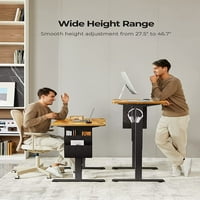 Elektromos álló íróasztal állítható magasság Tárolótáskával, ergonomikus számítógépes Stand Up asztali asztal Fejhallgató