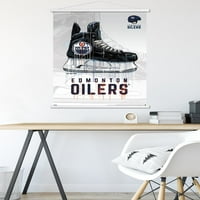 Edmonton Oilers - Drip Skate Wall poszter fa mágneses kerettel, 22.375 34