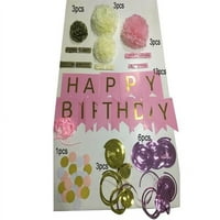 PlayWorld PartyPavillion Boldog születésnapot Party rózsaszín és arany színű papír DecoAB607: AB1144rations