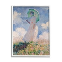 Stupell Industries nő, Parasol Monet Classic Festés keretezett Art Print Wall Art, 24x30, Claude Monet