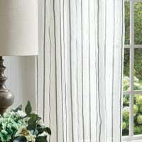 Martha Stewart Laguna Stripe 37 X95 Félig Puszta Függöny Panel Pár Tietab, Szürke