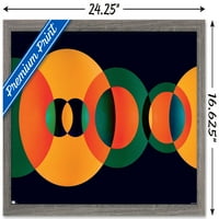 Absztrakt-zöld és narancssárga körök fali poszter, 14.725 22.375