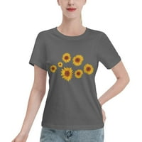 Pretty Sunflowers Női Alap rövid ujjú póló mély Heather közepes