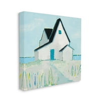 Stupell Industries nyugodt a Cape House tengeri pasztell fehér kék festmény vászon fali művészete, Phyllis Adams, 36