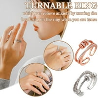 Anti szorongás gyűrű forgatható gyöngyök a nők állítható gyűrű Szerencsés V0V8