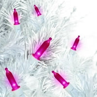100 számú rózsaszín LED mini karácsonyi fény fehér huzallal, 21 ', ünnepi idő