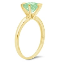 3ct kerek vágott zöld szimulált gyémánt 14K sárga arany évforduló eljegyzési gyűrű mérete 7.5