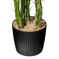 Vickerman 34 Mesterséges Zöld Kaktusz, Fekete Műanyag Ültetvényes Edény
