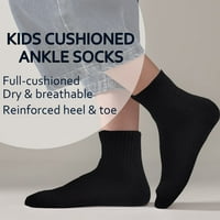 Gyerek fiúk lányok párnázott zokni vastag pamut Sportos futó zokni alacsony vágású Sport 10 éves, fekete