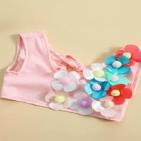 Gyerekek lányok fürdőruhák virág dekoráció Bikini fürdőruha ujjatlan tartály felsők Tie-Up rövidnadrág Split fürdőruha