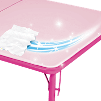 A Minnie egér gyermekeinek nagy összecsukható asztala mosható felülettel rendelkezik székekkel