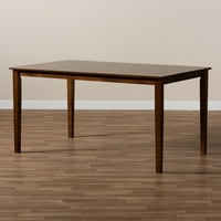 Baxton Studio Eveline Modern és Contemporary Walnut Brown kész téglalap alakú fa étkezőasztal