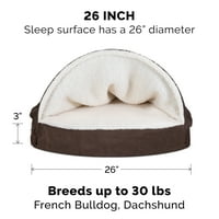 FurHaven Pet Products Fau báránybőr Snuggery ortopédiai kisállat ágy kutyák és macskák számára-Espresso, 26 alap