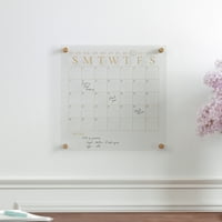 Martha Stewart Grayson akril száraz törlés fali naptár száraz törlési jelölővel és rögzítő hardverrel, 14 négyzet,