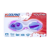 Dolfino Ifjúsági Challenger Swim Goggle - lila és fehér színű lencsékkel