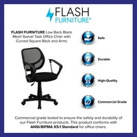 Flash bútor Low Back Fekete Háló forgatható feladat irodai szék ívelt tér vissza és a karok