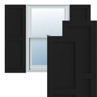 Ekena Millwork 18 W 54 H True Fit PVC Két egyenlő sík panel, fekete