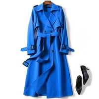 Hosszú árok kabátok a nők Molett divatos öves kabát szilárd hosszú ujjú felsőruházat