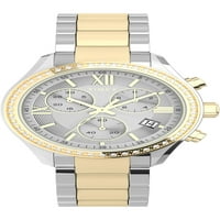Time Női Standard Chronograph Watch-Kéttónusos tok kéttónusú tárcsa kéttónusú karkötő