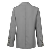 Yubatuo Női felső Hosszú ujjú alkalmi kabát női irodai ruházat blúz felső kabátok nőknek Szürke XL