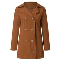 Voncos könnyű kabátok Női Clearance-divat alkalmi felsőruházat laza hajtóka Molett Női kabátok barna Méret 3XL