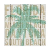 Védjegy Szépművészet 'Bon Voyage Florida Palm' vászon művészete, Michael Mullan